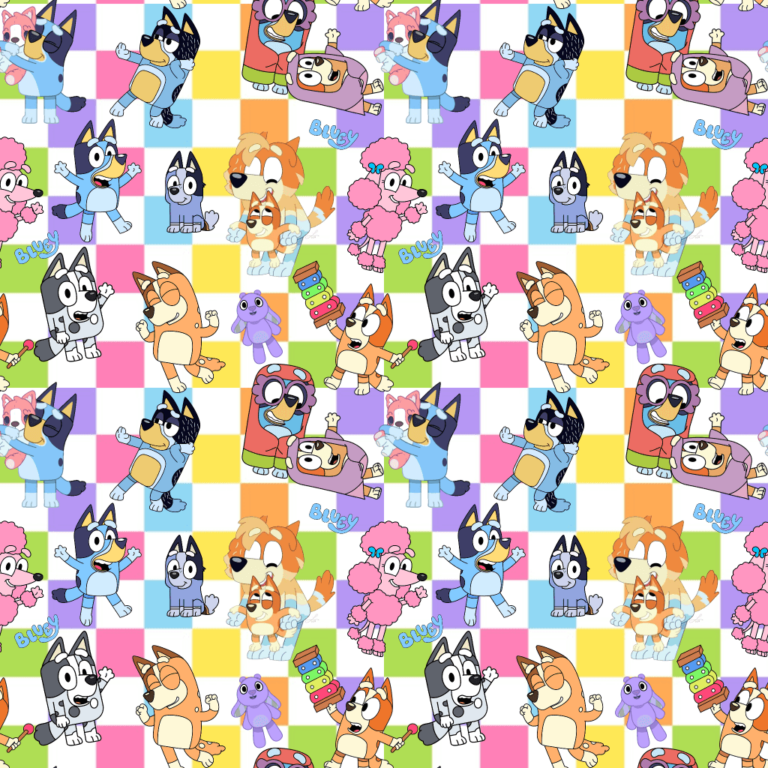 Bluey cuadros arcoiris